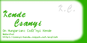 kende csanyi business card